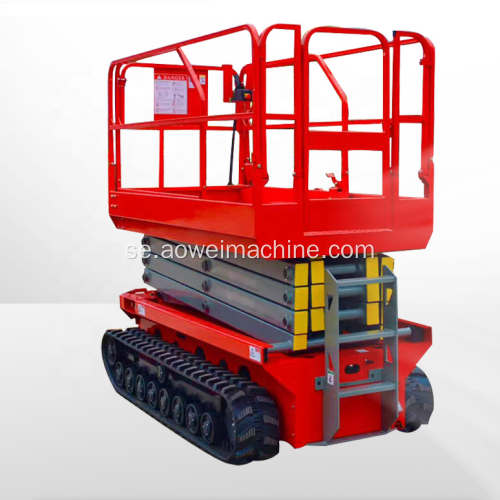 China Aerial Working Platform Lifting Table Crawler Självgående saxlift på spår